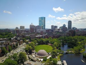 Exterior view of the DCR Hatch Memorial Shell concert venue